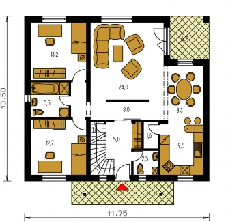 Plan de sol du rez-de-chaussée - PREMIER 175